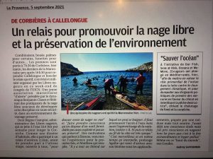 La Provence, "relais pour promouvoir la nage libre et la préservation de l'environnement"