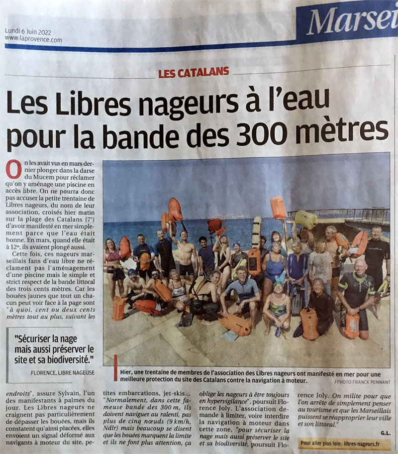 Compte rendu de l'action des Libres Nageurs dans la Provence