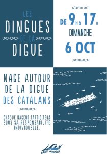 Nage autour de la digue des Catalans