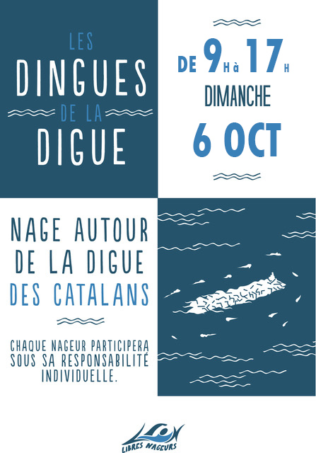 Nage autour de la digue des Catalans